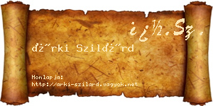 Árki Szilárd névjegykártya